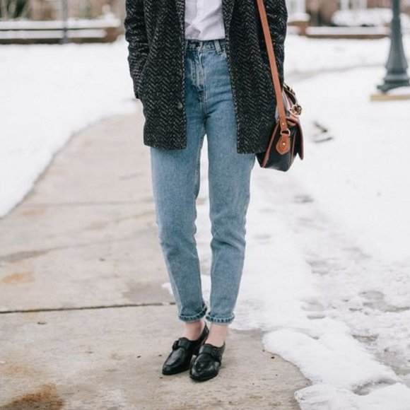 American Apparel 100% Cotton Rigid Denim Jeans Mom Straight Tapered High Rise 30 - Picture 9 of 9